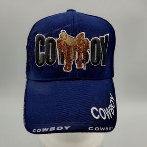 Rodeo Cowboy Navy Hat New Horse Saddle Adjustable Baseball Hat One Size